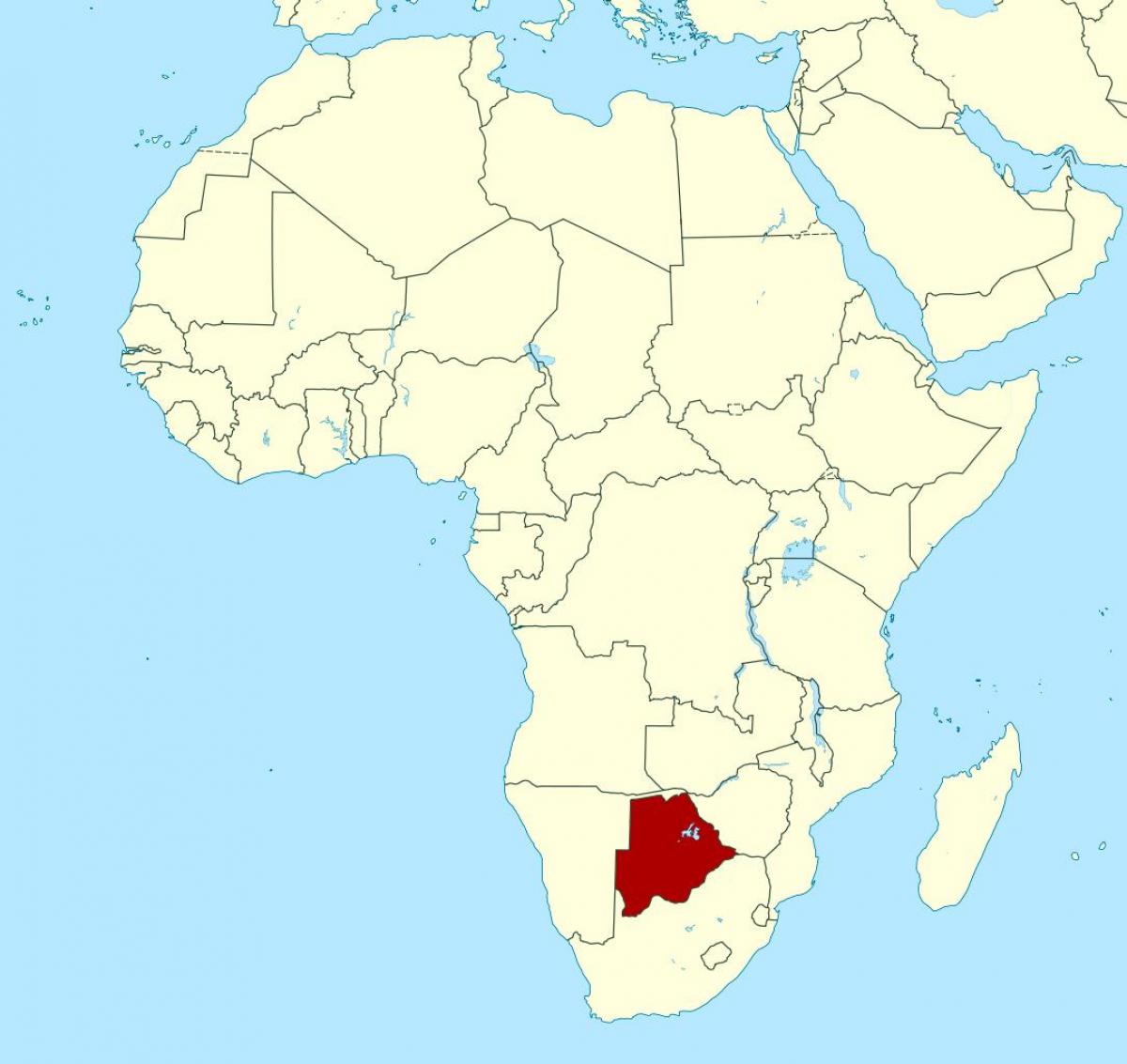 karta över Botswana på världen