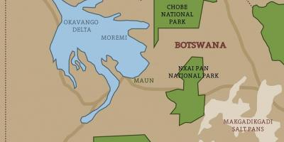 Karta över Botswana karta nationalparker