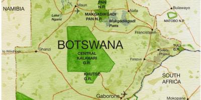 Karta av Botswanas naturreservat spel