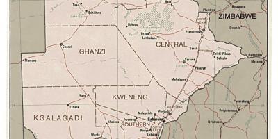Detaljerad karta i Botswana