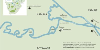 Karta över kasane i Botswana