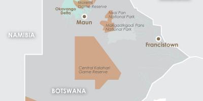 Karta över maun i Botswana